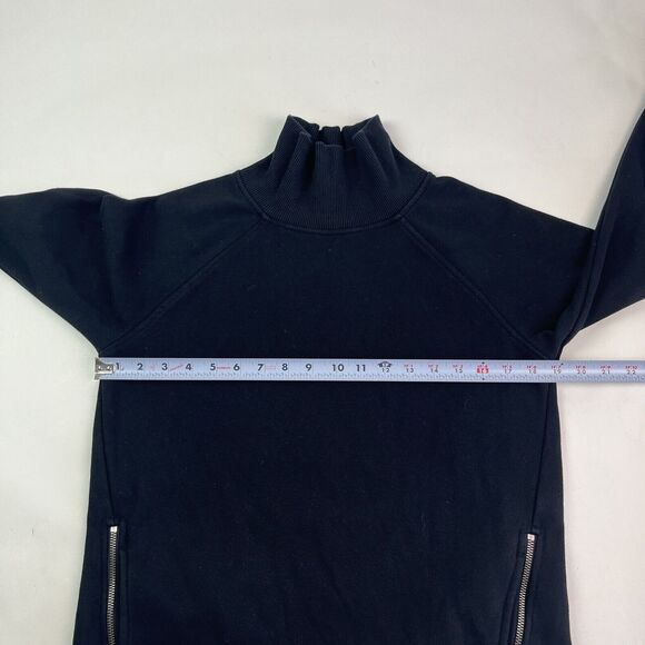 Athleta Cozy Karma Side Zip Funnel Neck Sweatshirt XS Black Athleisure Travel - Picture 8 of 13